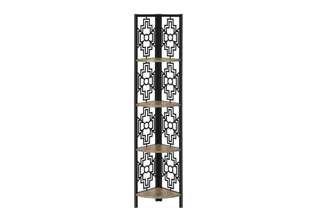 4 Tier Corner Bookshelf Bookcase for Office, Transitional Style