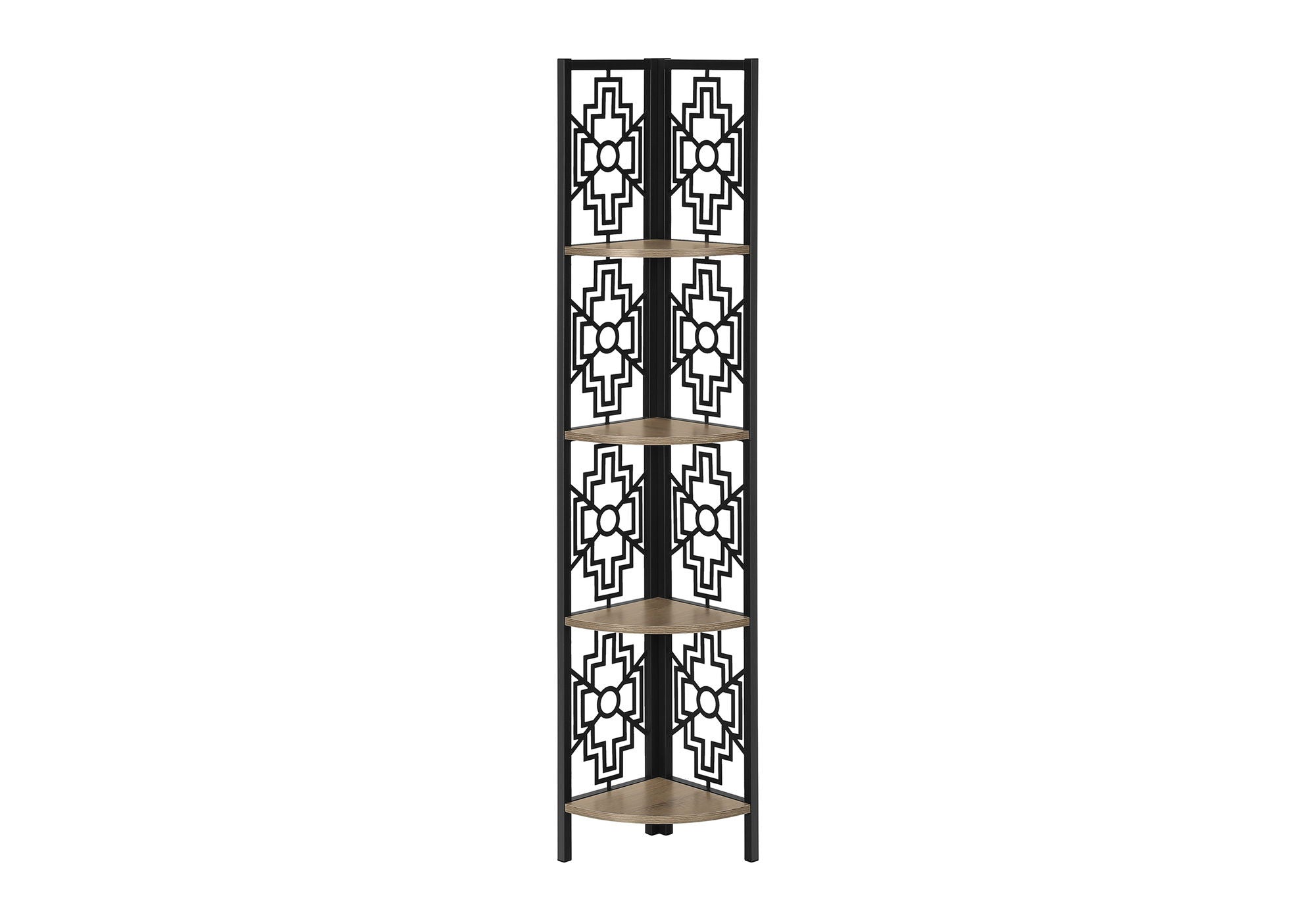 4 Tier Corner Bookshelf Bookcase for Office, Transitional Style