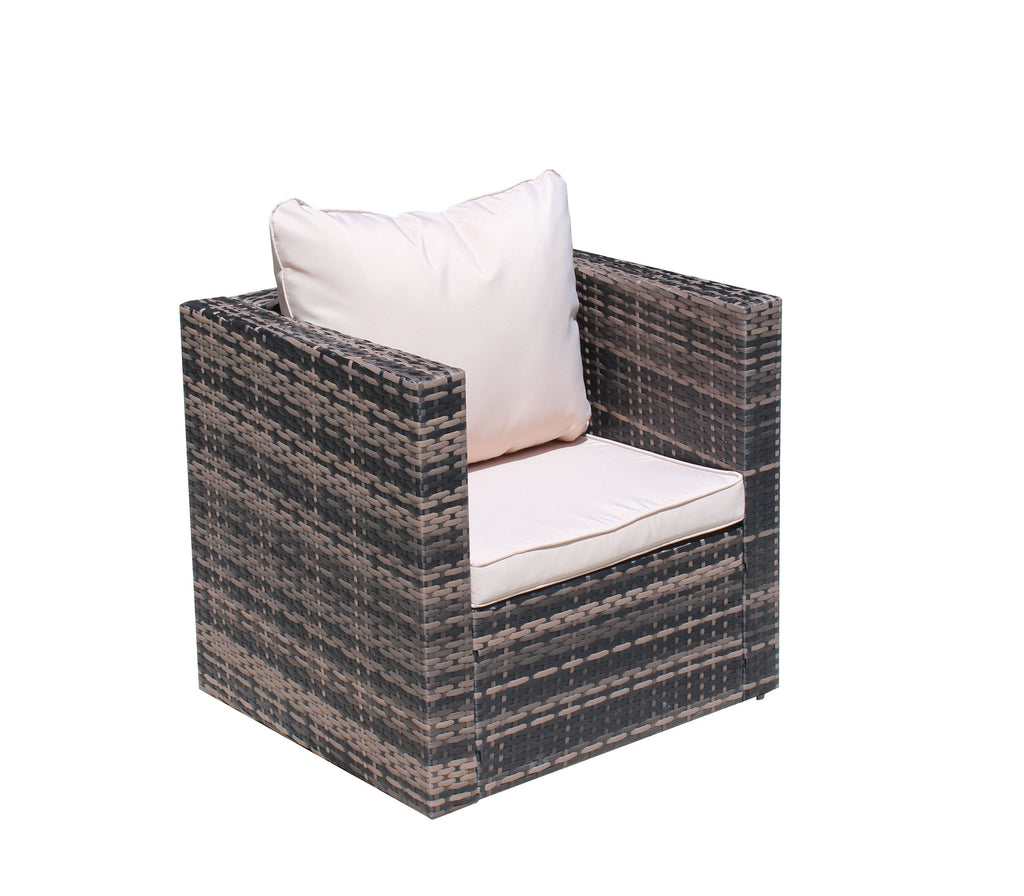 Rattan Patio Furniture Set Wicker Sofa Cushioned Sectional (4 Pieces, Brown)