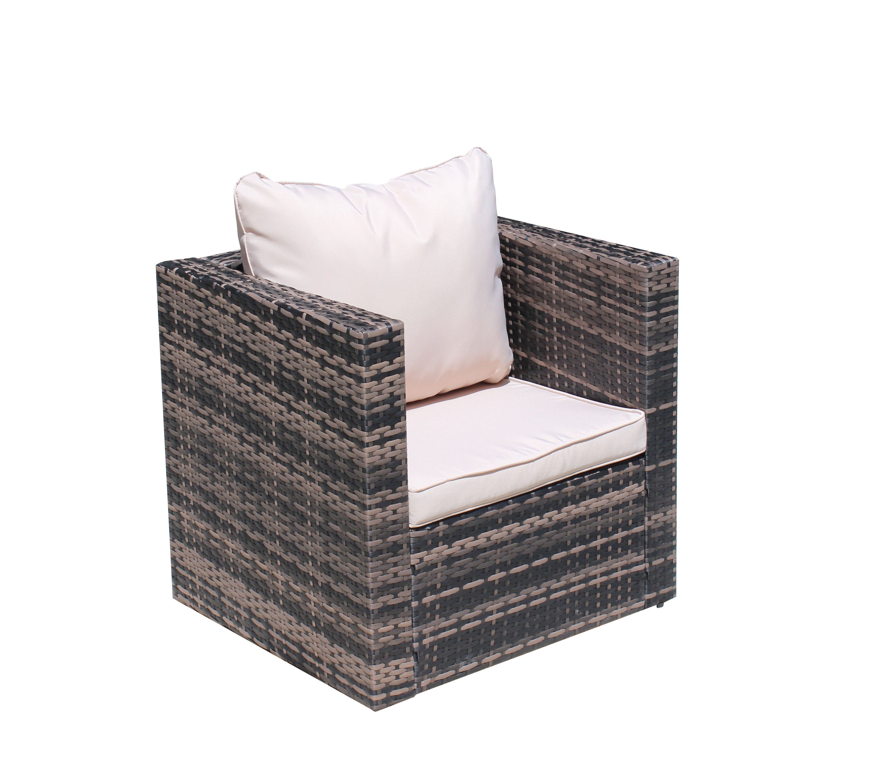 Rattan Patio Furniture Set Wicker Sofa Cushioned Sectional (4 Pieces, Brown)