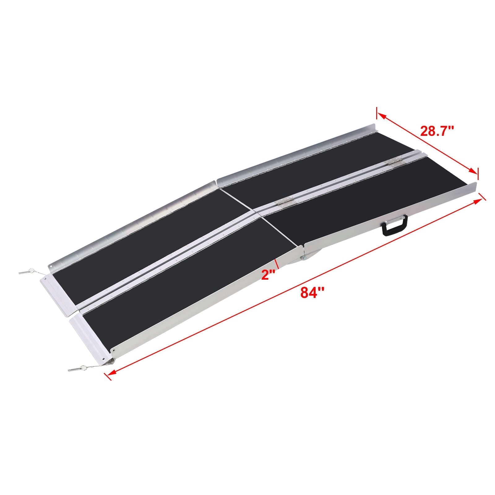Portable And Foldable Wheelchair Ramp With Non-Skid Surface