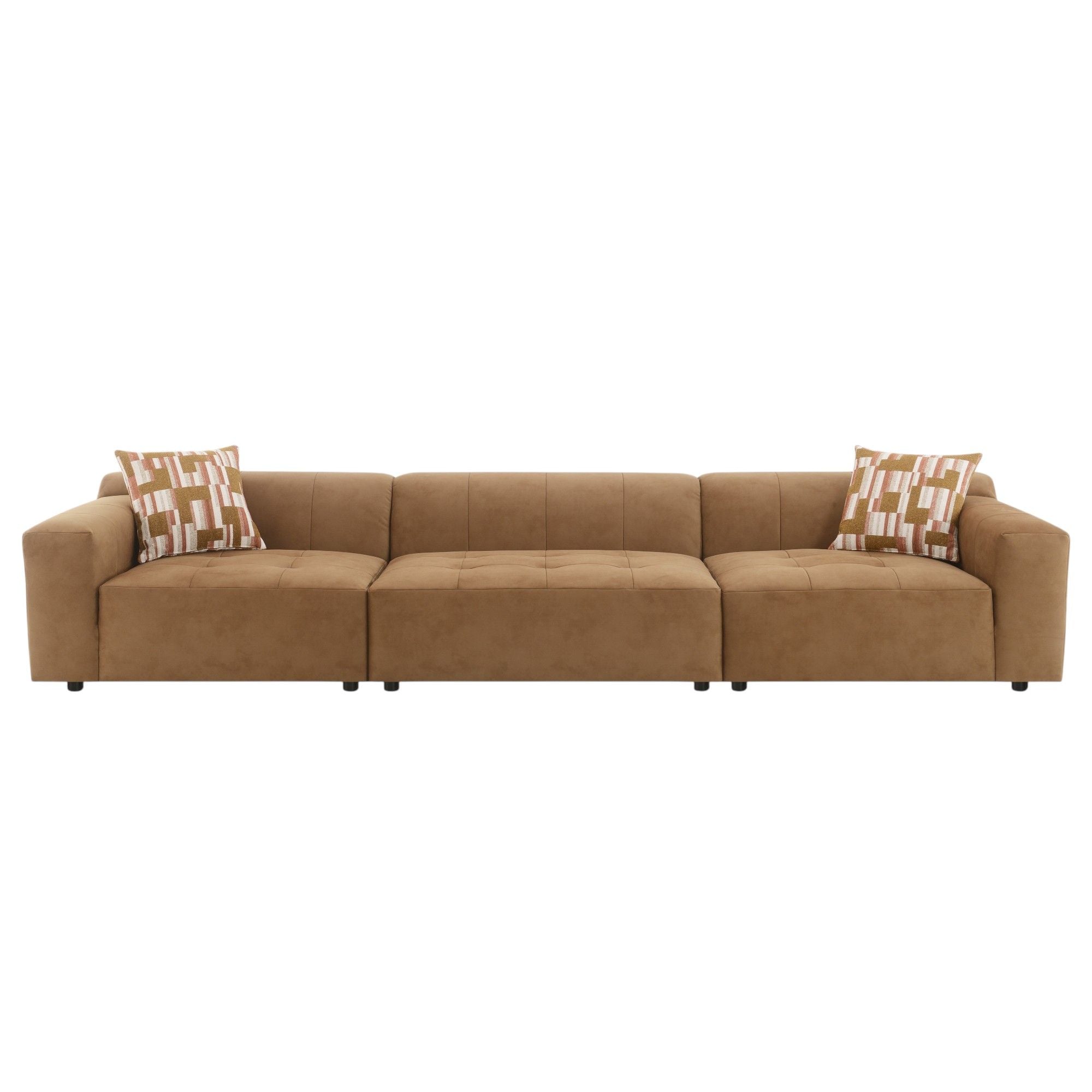 Modular Sofa Set With 2 Matching Toss Pillows - Chocolate