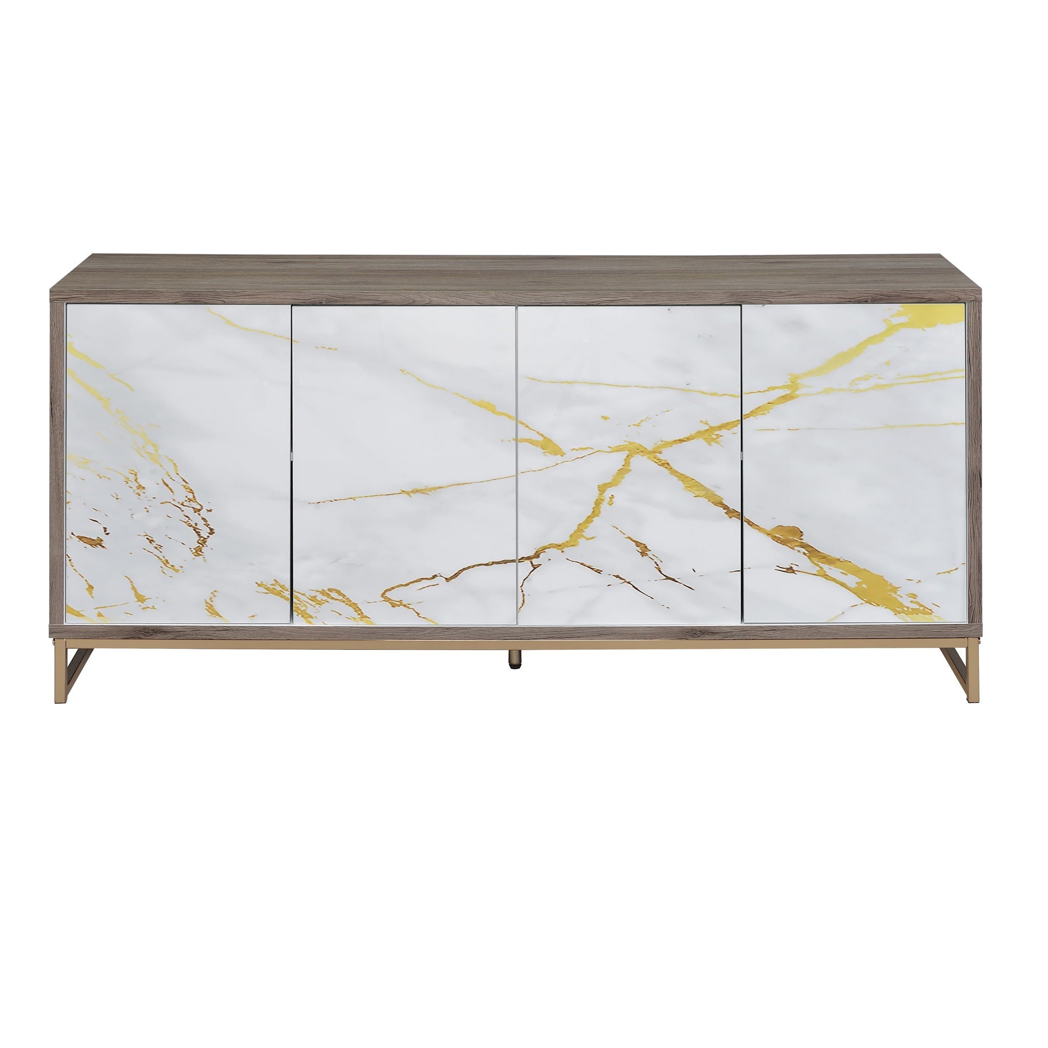 Paavan Console Cabinet - White / Champagne