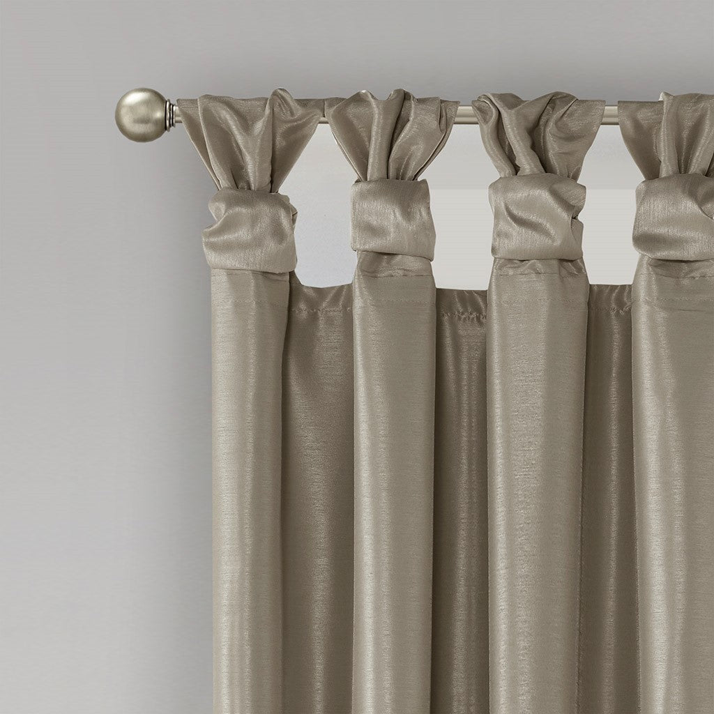 Twist Tab Total Blackout Window Curtain Panel Pewter 50x84