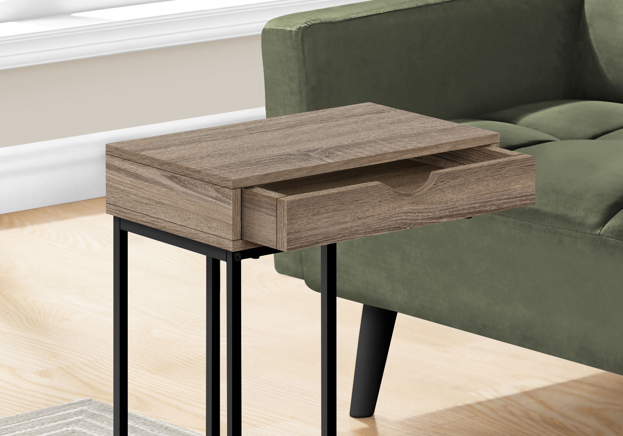 Accent Table, C-Shaped Contemporary & Modern Versatile Design