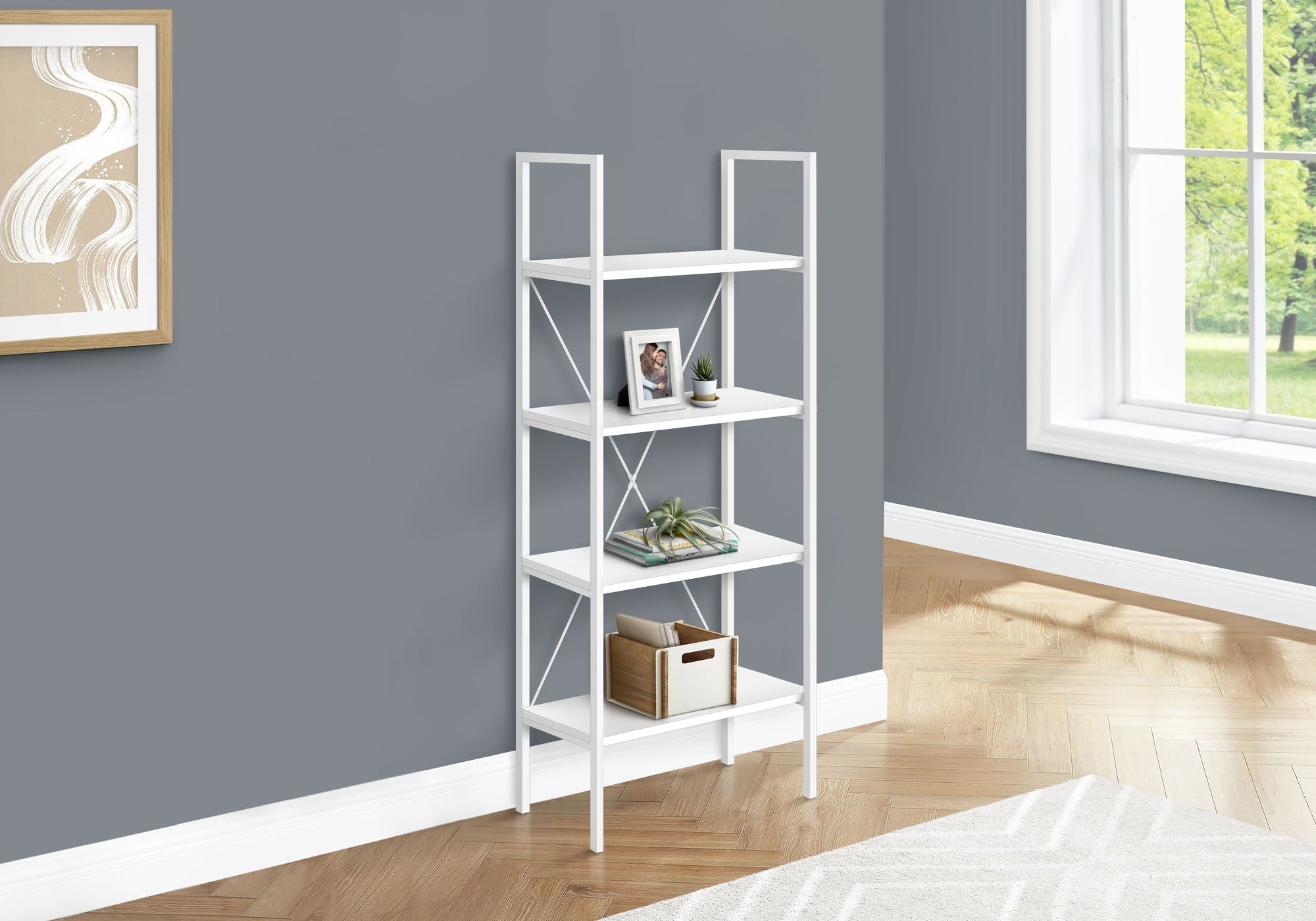 4-Tier Contemporary Bookshelf for Office & Bedroom