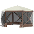 Camping Gazebo Tent, 10'x10', 6-Sided Pop-up Canopy Screen Tent