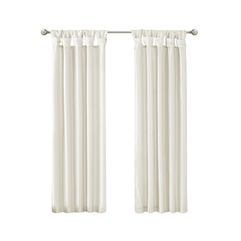 Twist Tab Lined Window Curtain Panel White 50x84