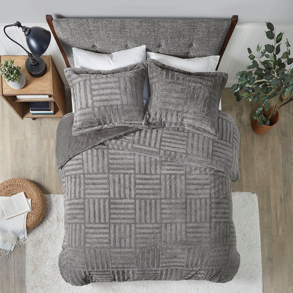 King/Cal King Faux Fur Down Alternative Comforter Mini Set
