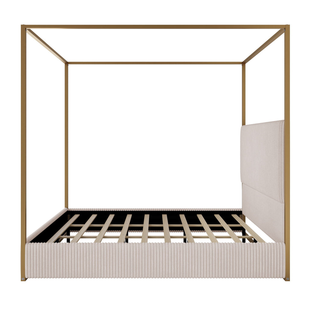 Luxury Canopy Bed With Upholstered Headboard