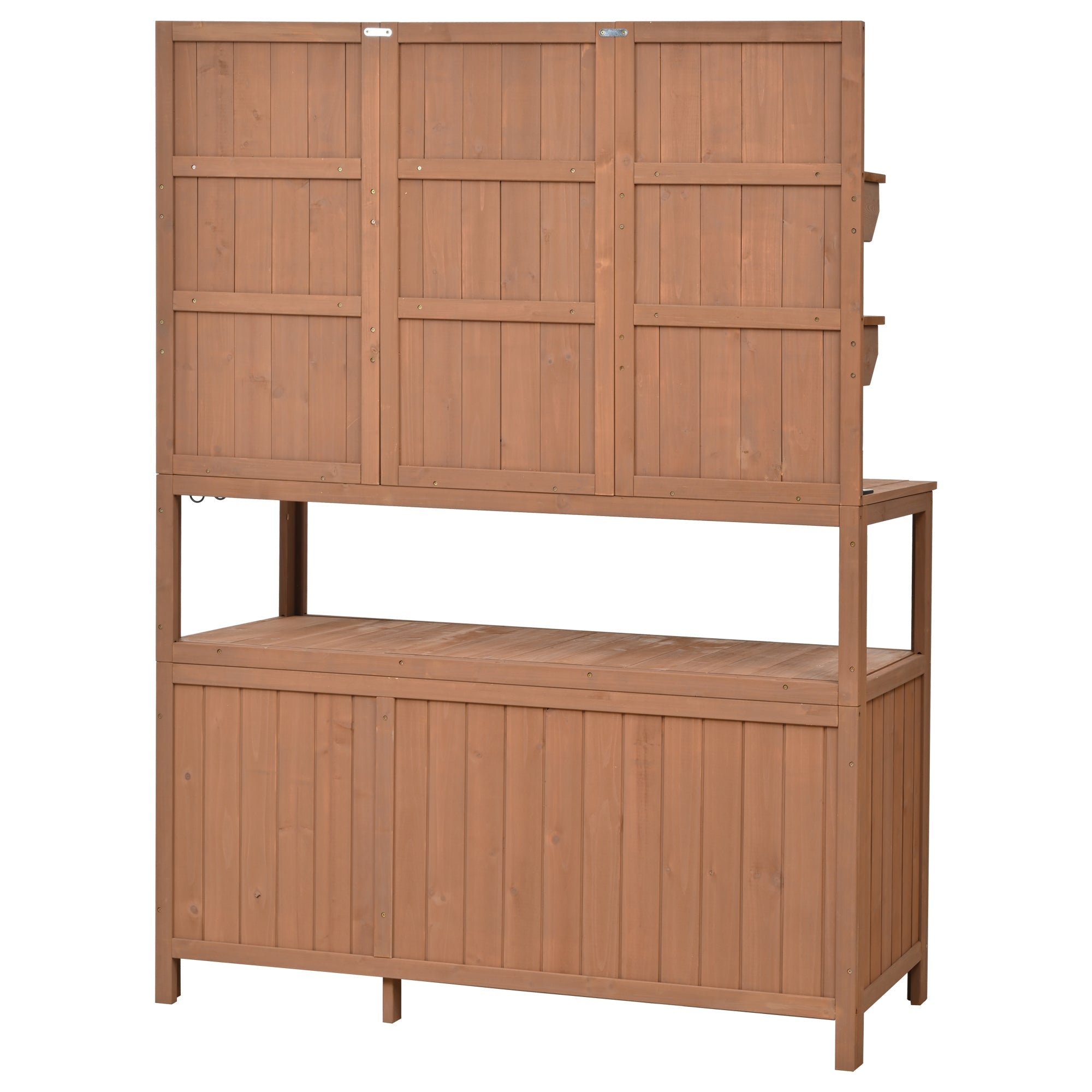 TOPMAX Potting Bench with Hutch, 50.2' Solid Fir Wood Garden Workstation