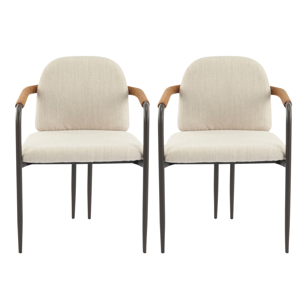 Modern Dining Chair Set With Durable Iron Frame and Comfortable Fabric Upholstery