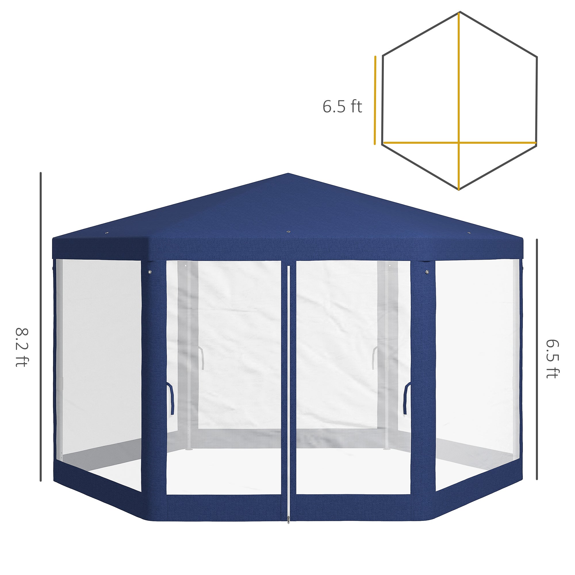 Outsunny 13' x 11' Outdoor Party Tent with Protective Mesh Sidewalls