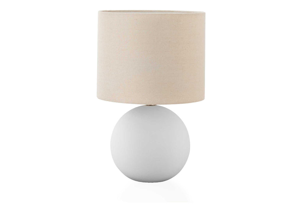 Contemporary Cream Ceramic Table Lamp with Fabric Shade
