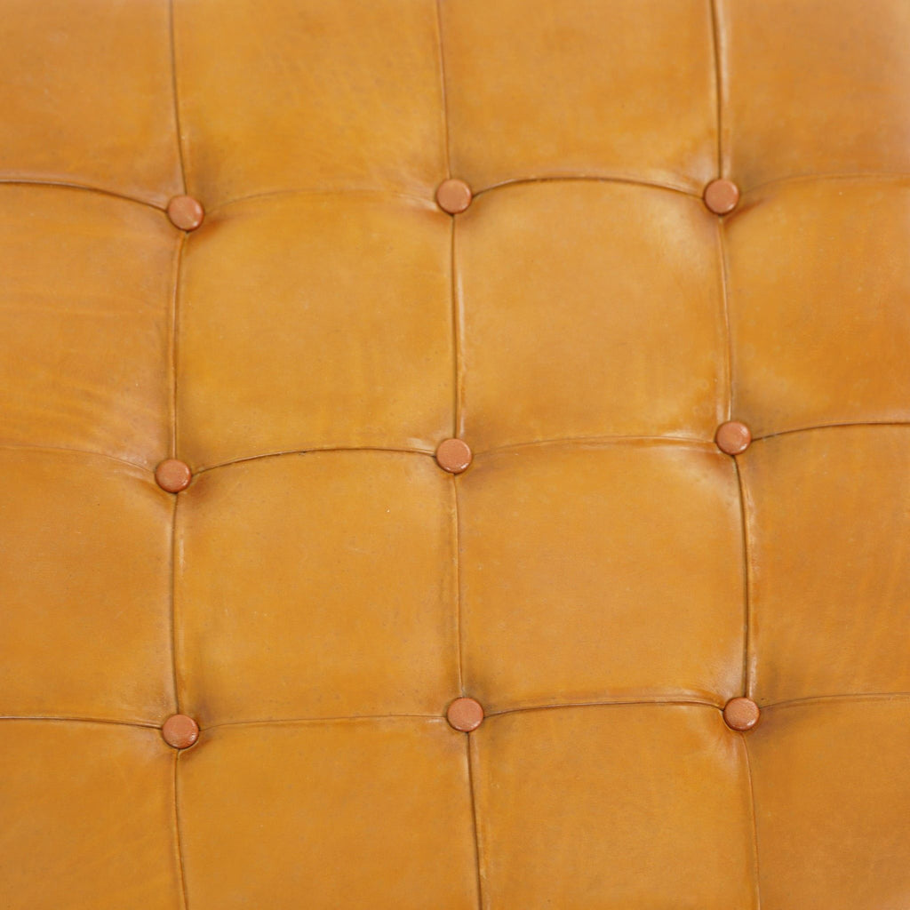 Mark - Tufted Square Genuine Upholstered Ottoman