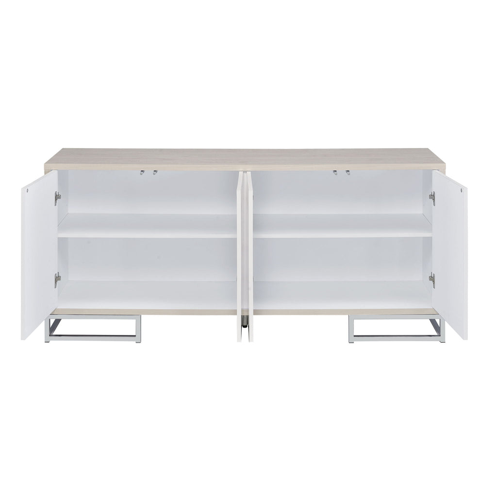Panos Console Cabinet - White Marble / Chrome