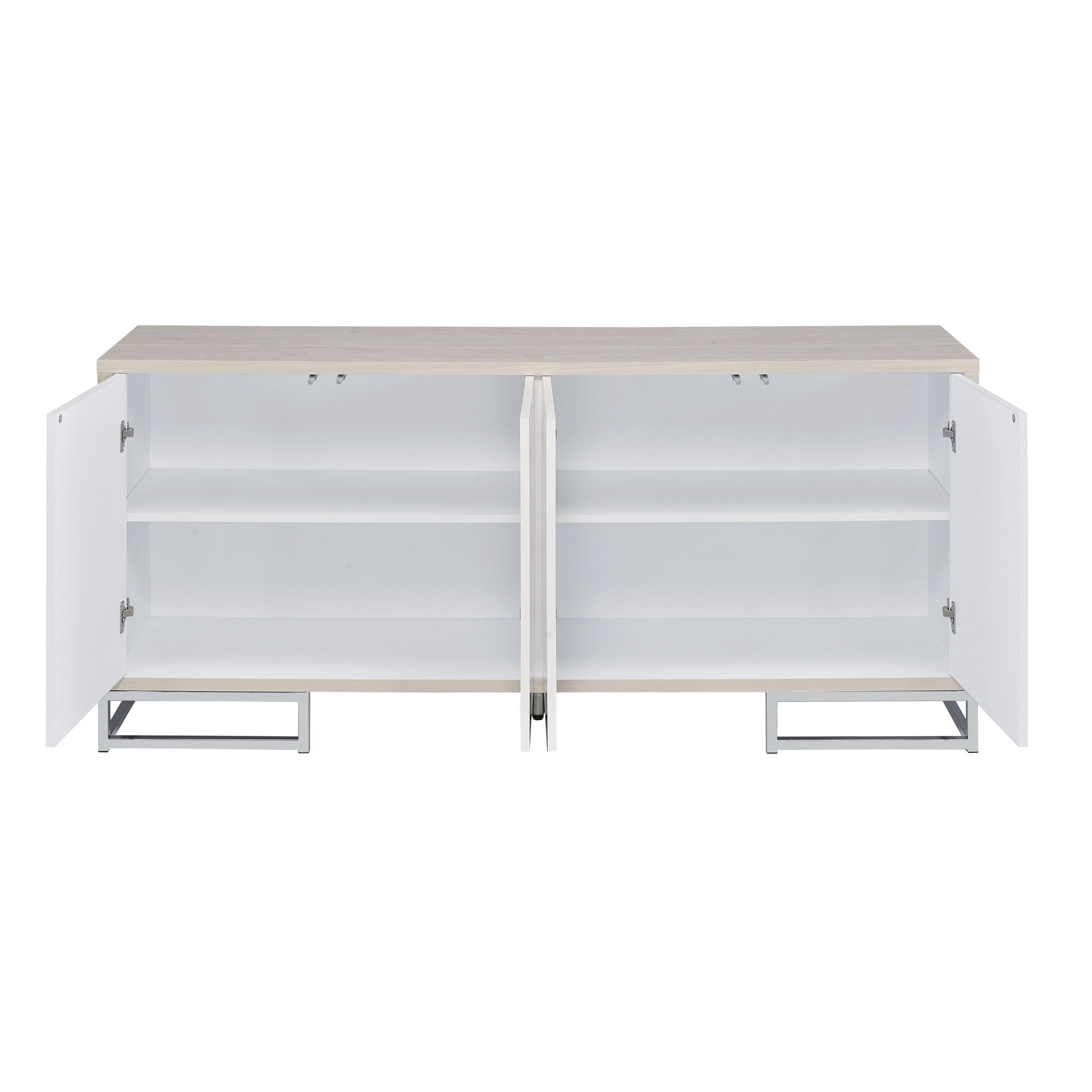 Panos Console Cabinet - White Marble / Chrome