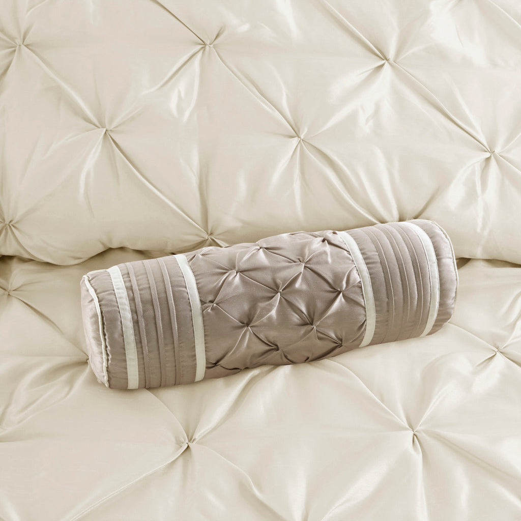 7 Piece Tufted Comforter Set Ivory King