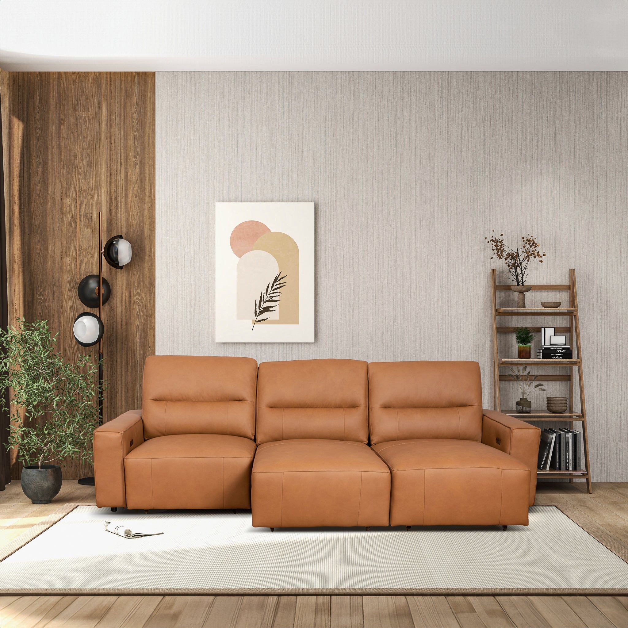 Grant - Triple Power Convertible Sofa - Cognac