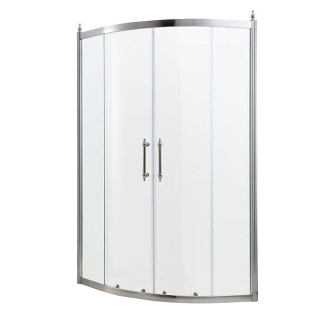 Framed Tub Shower Enclosure with Clear Tempered Glass
