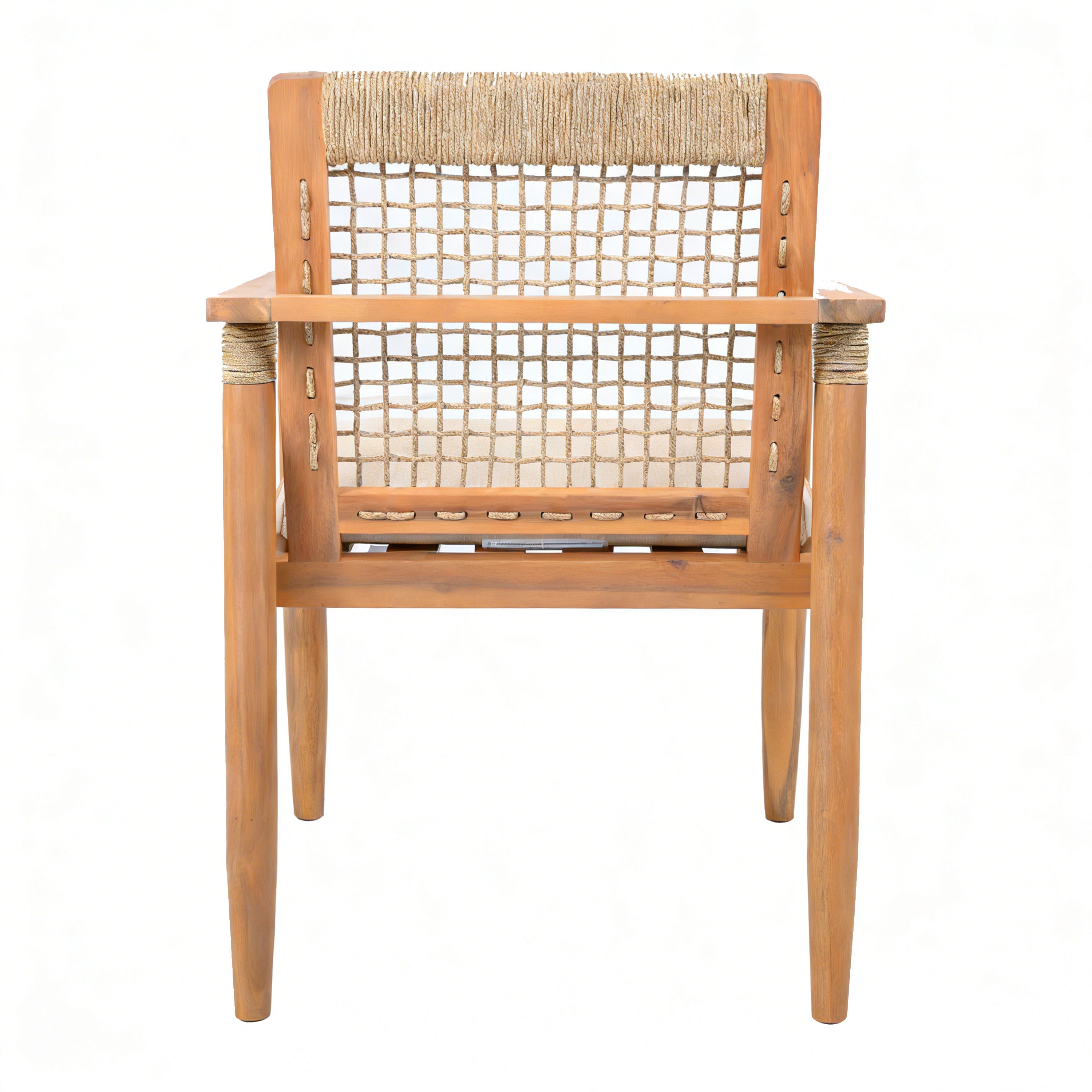 Outdoor Dining Chairs Set of 2 with Acacia Wood and Rope Design