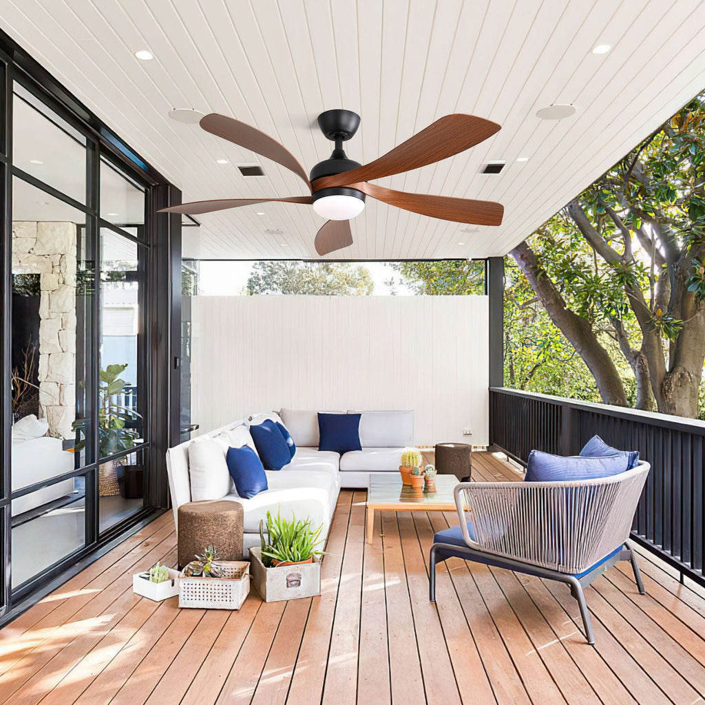 Ceiling Fan with DC Motor and Integrated Light