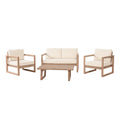 4-Pieces Acacia Wood Patio Furniture Set