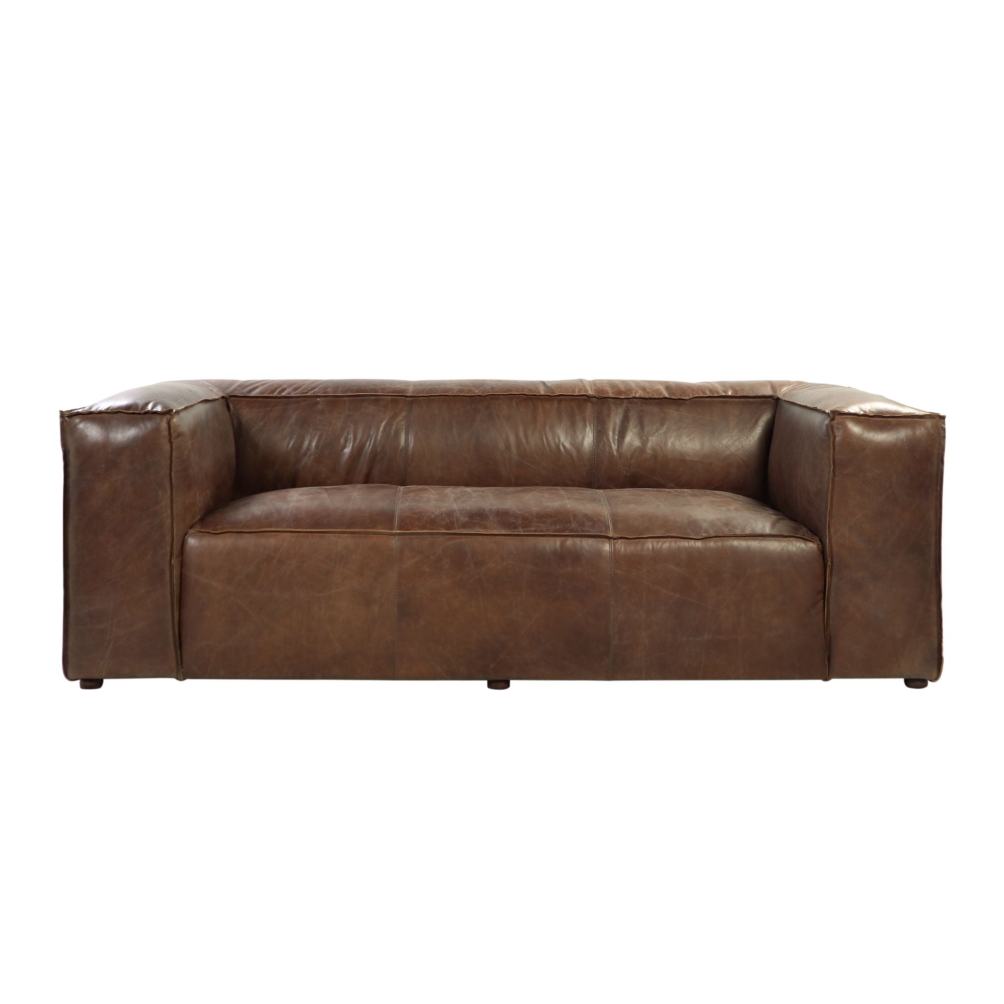 Brancaster Grain Leather Sofa - Brown