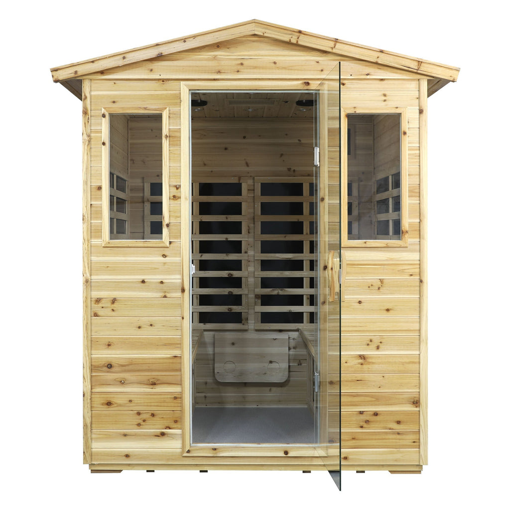 Four person Far-infrared Old fir outdoor sauna room