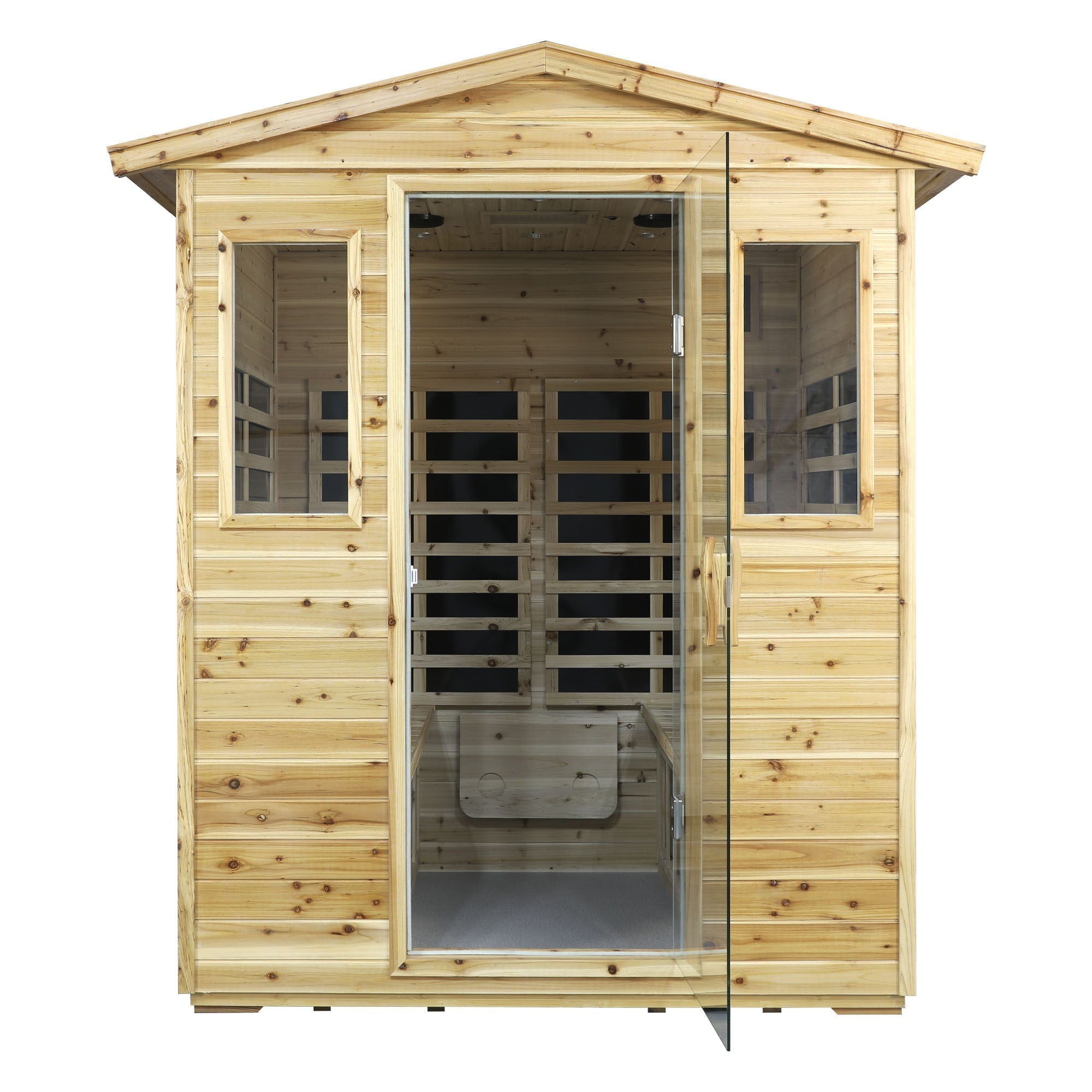 Four person Far-infrared Old fir outdoor sauna room