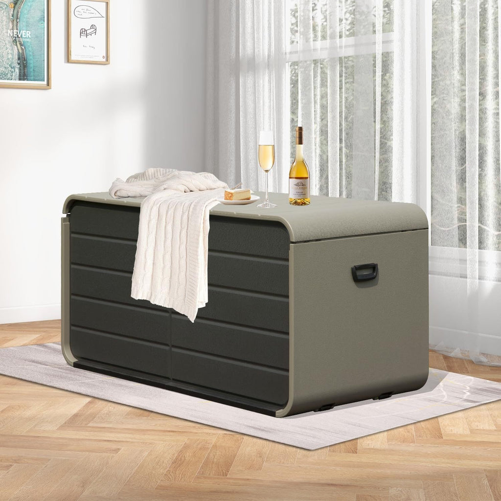 200 Gallon Plastic Deck Box with Lock and Waterproof Lid