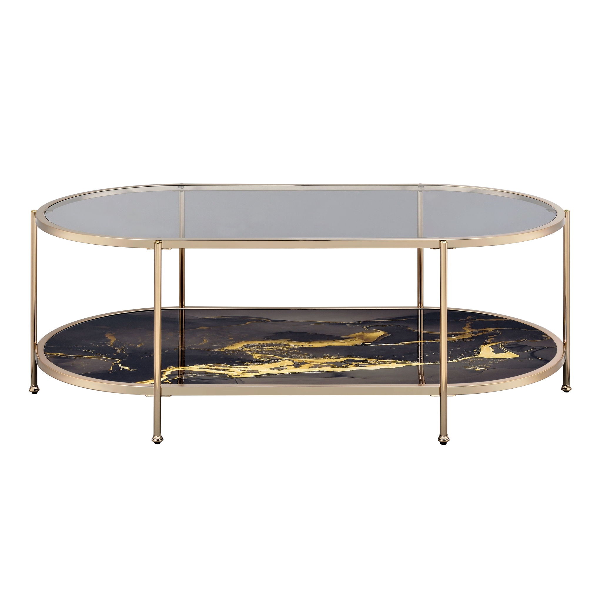 Fiorella Marble Print Glass Table