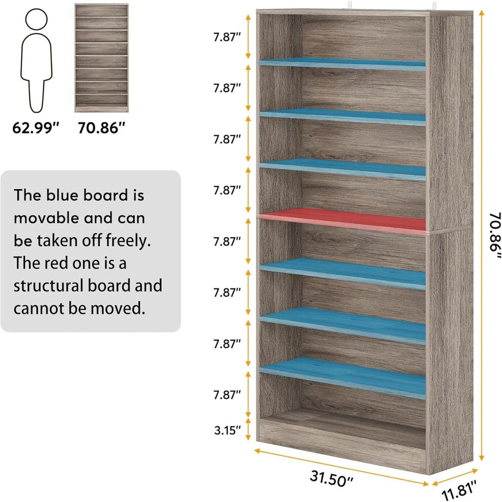 9 Tier Freestanding Shoe Cabinet with Open Design