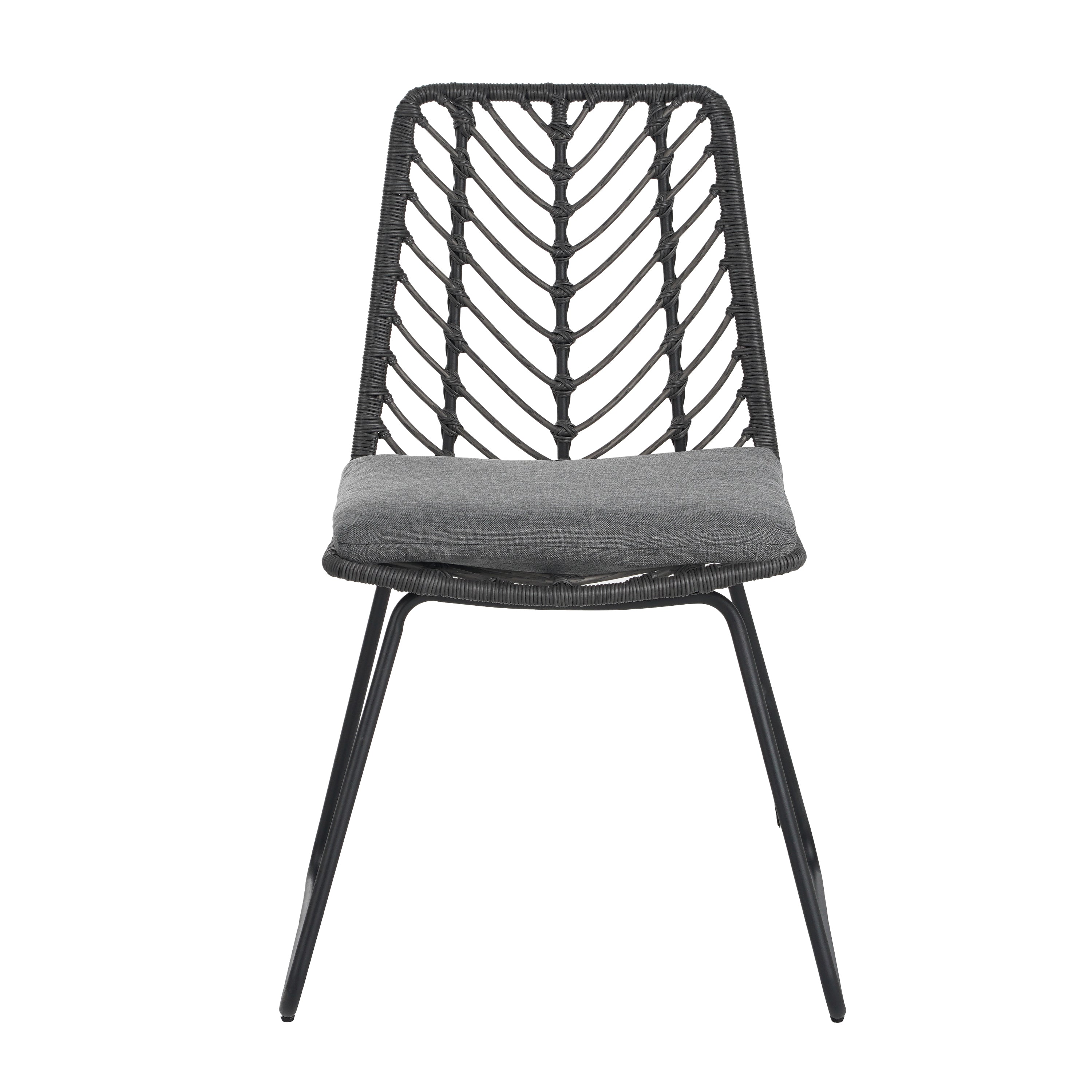DEJA Chair 2PCS with 2 Cushions, Gray