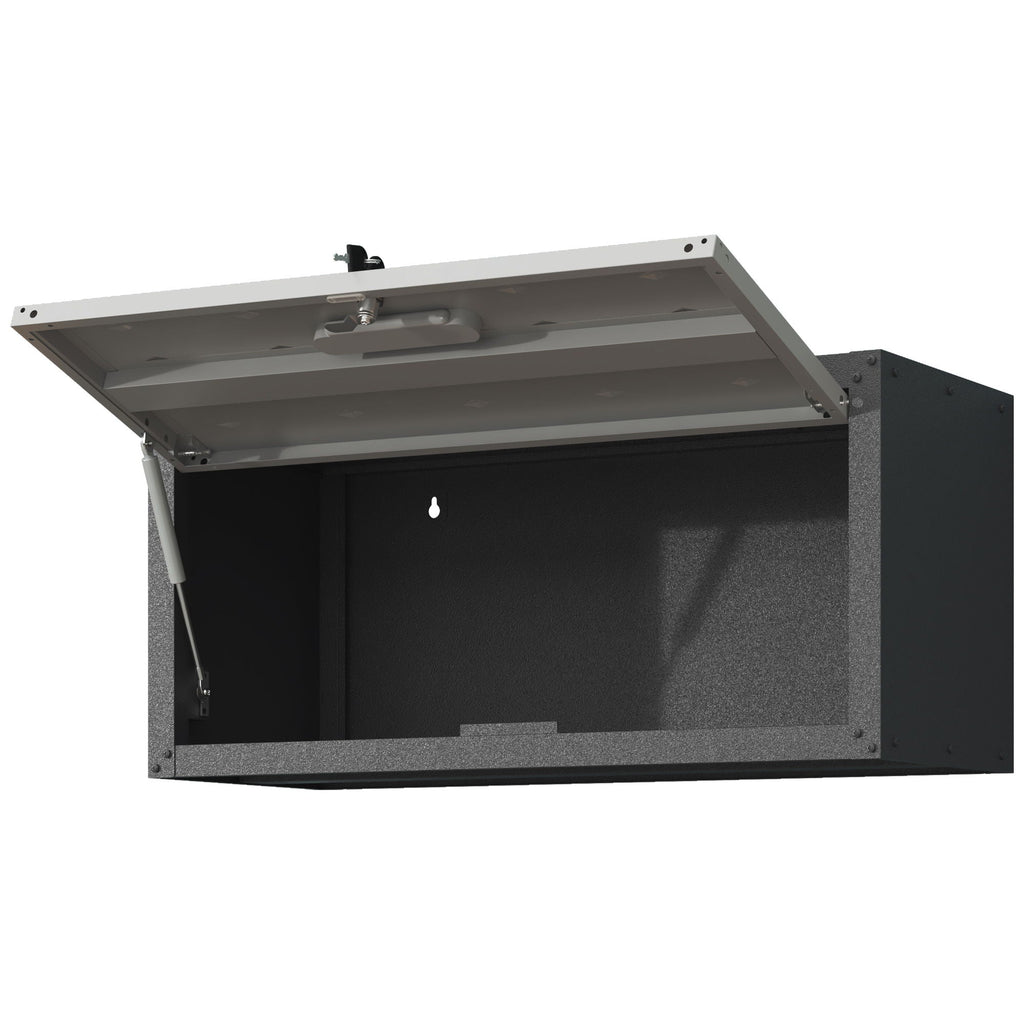 Heavy Duty Metal Wall Mounted Tool Storage Cabinet Steel Metal Garage Storage Cabinet - Black / Gray
