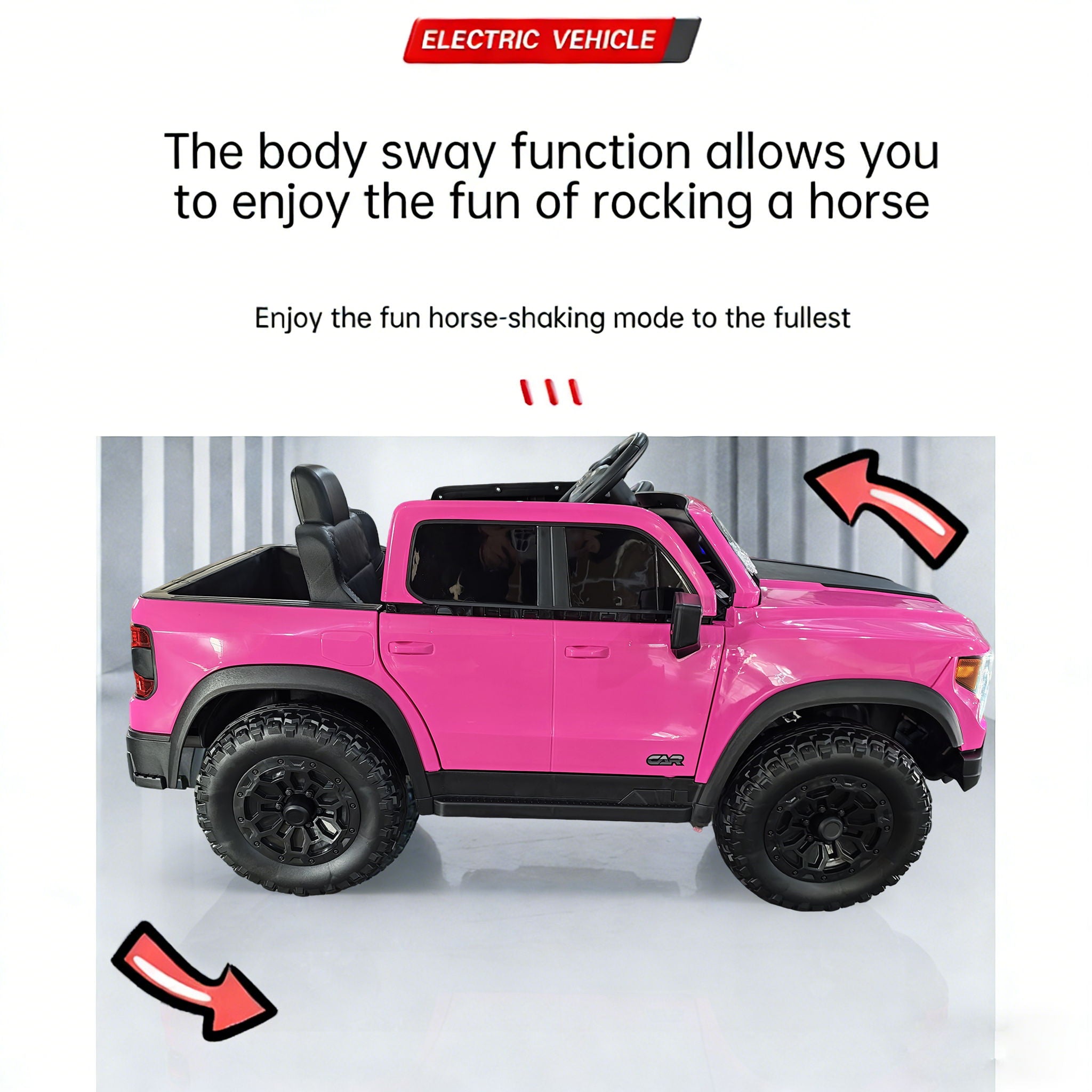 12V Kids Ride On Car With Remote Control, 4 Wheel Shock Absorption, Multifunctional Music Player Perfect Gift For Toddlers - Pink