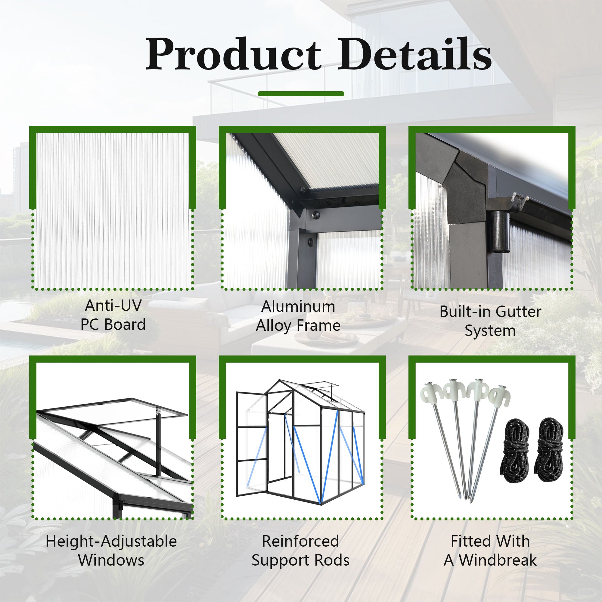 Gain Height Windproof house With Raised Base