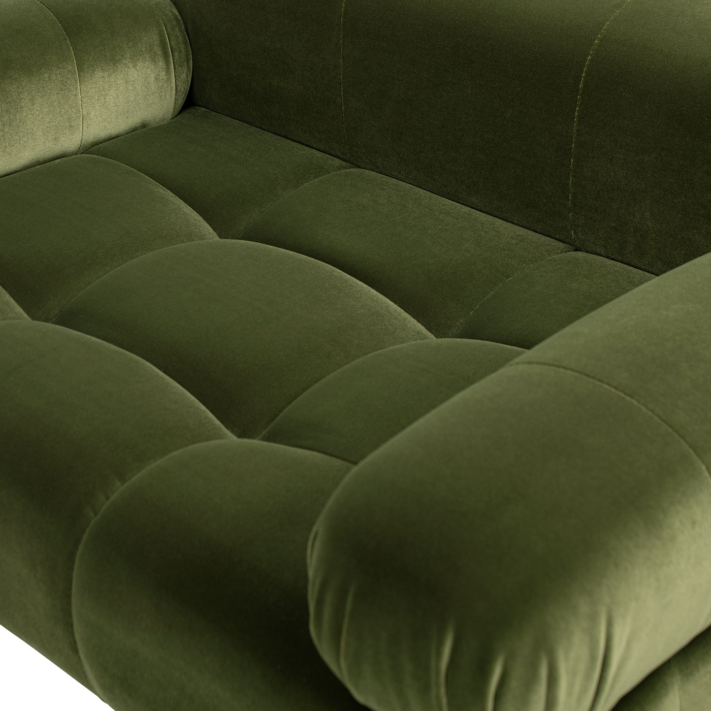 Marcel Upholstered Modern Small to Medium Pet Bed For Dogs and Cats Olive Green Velvet