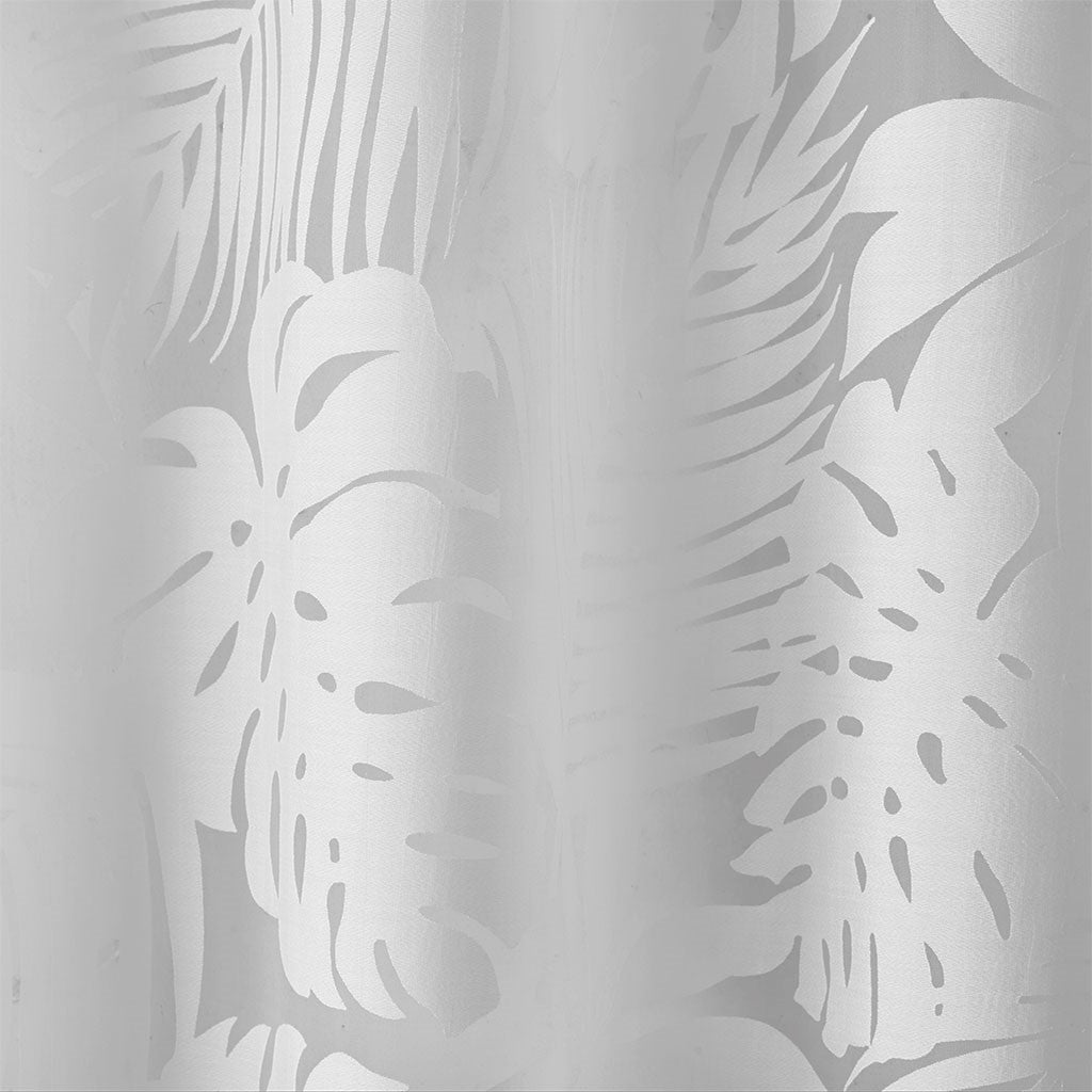 Palm Leaf Burnout Sheer Window Curtain White 50x63