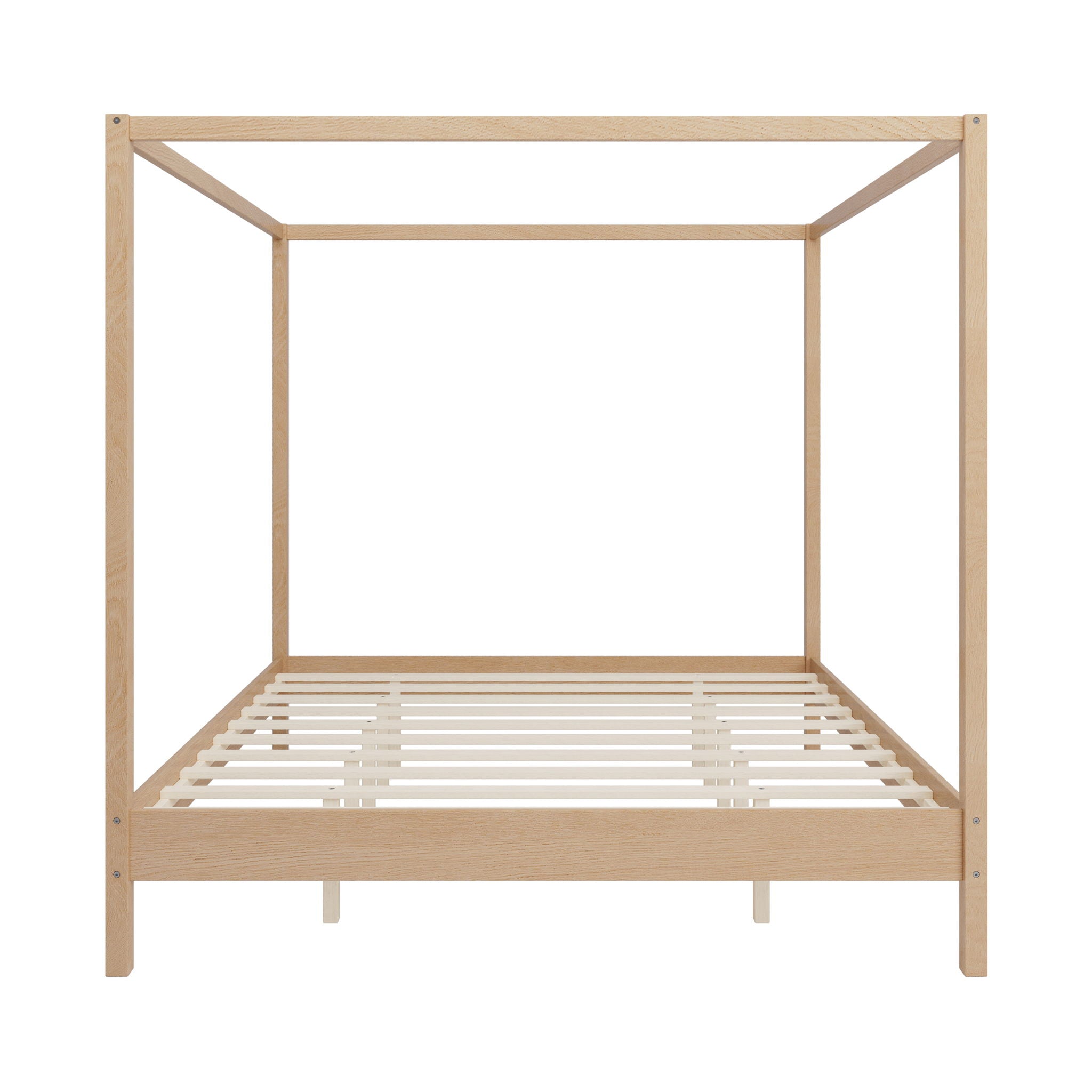 Canopy Bed Frame 4 Poster Platform Bed With Slats Support, No Box Spring Needed