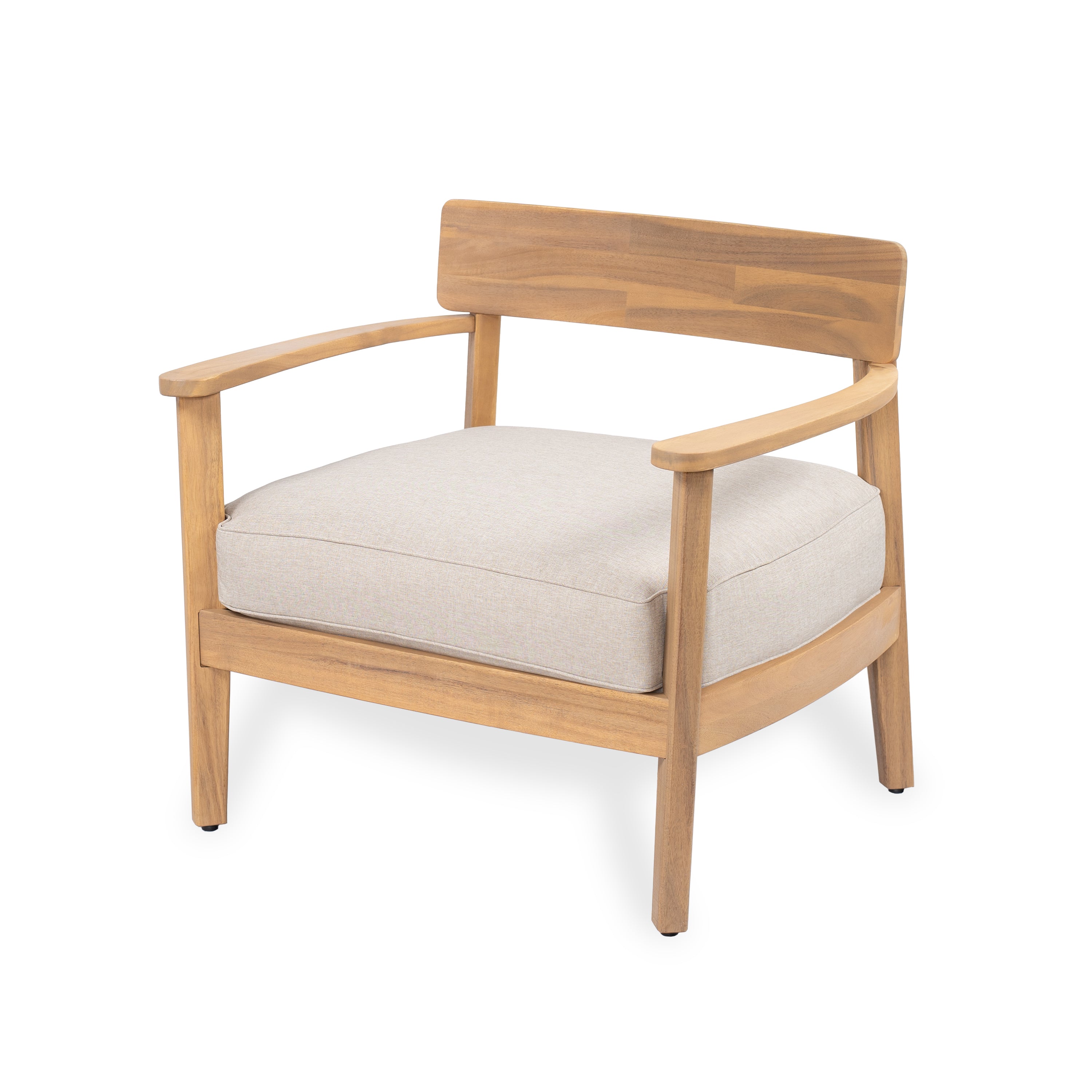 Mallorca Acacia Wood Club Chair With Seat Cushion