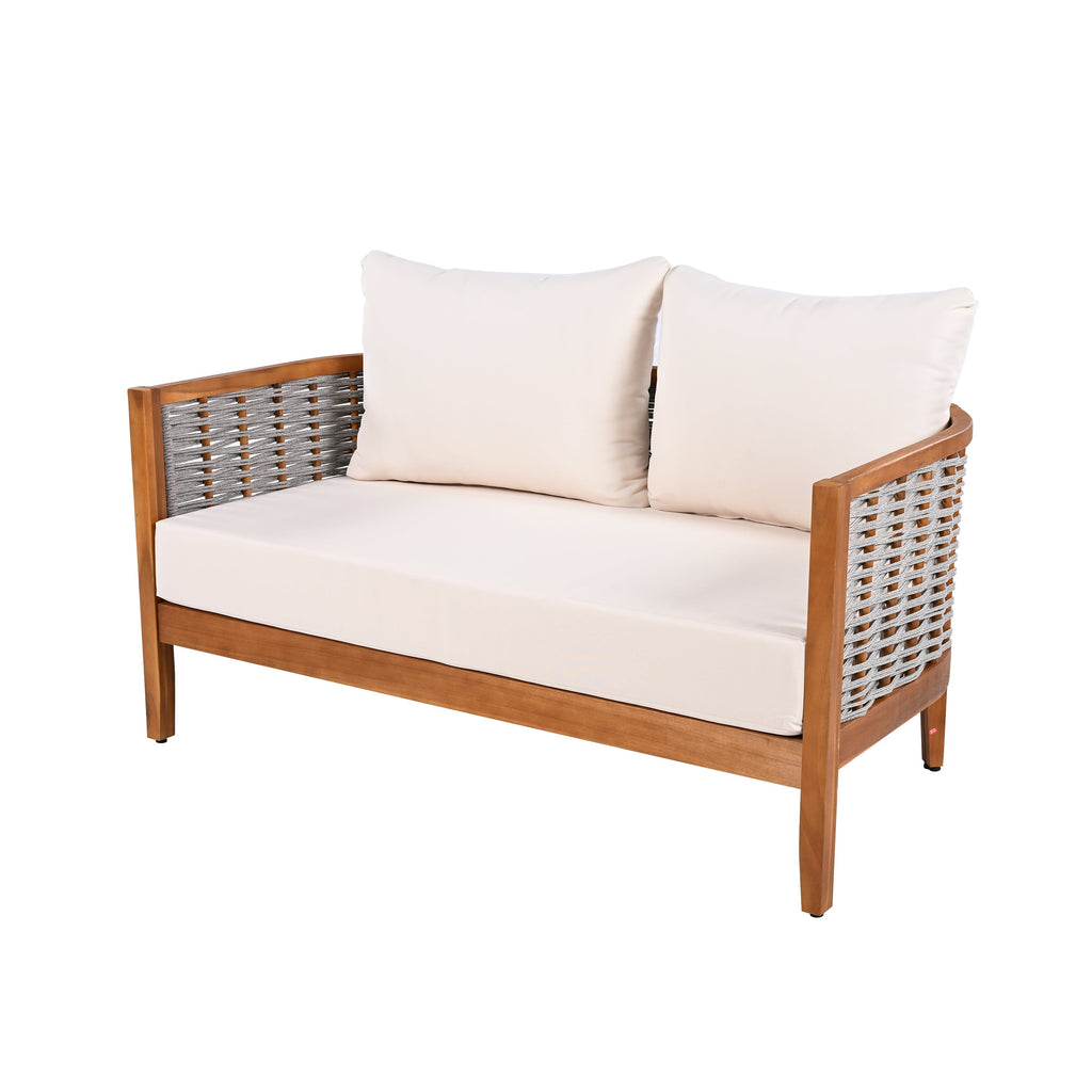 Outdoor Unique Tub Design 4-Seat Sofa Set with Woven Rope