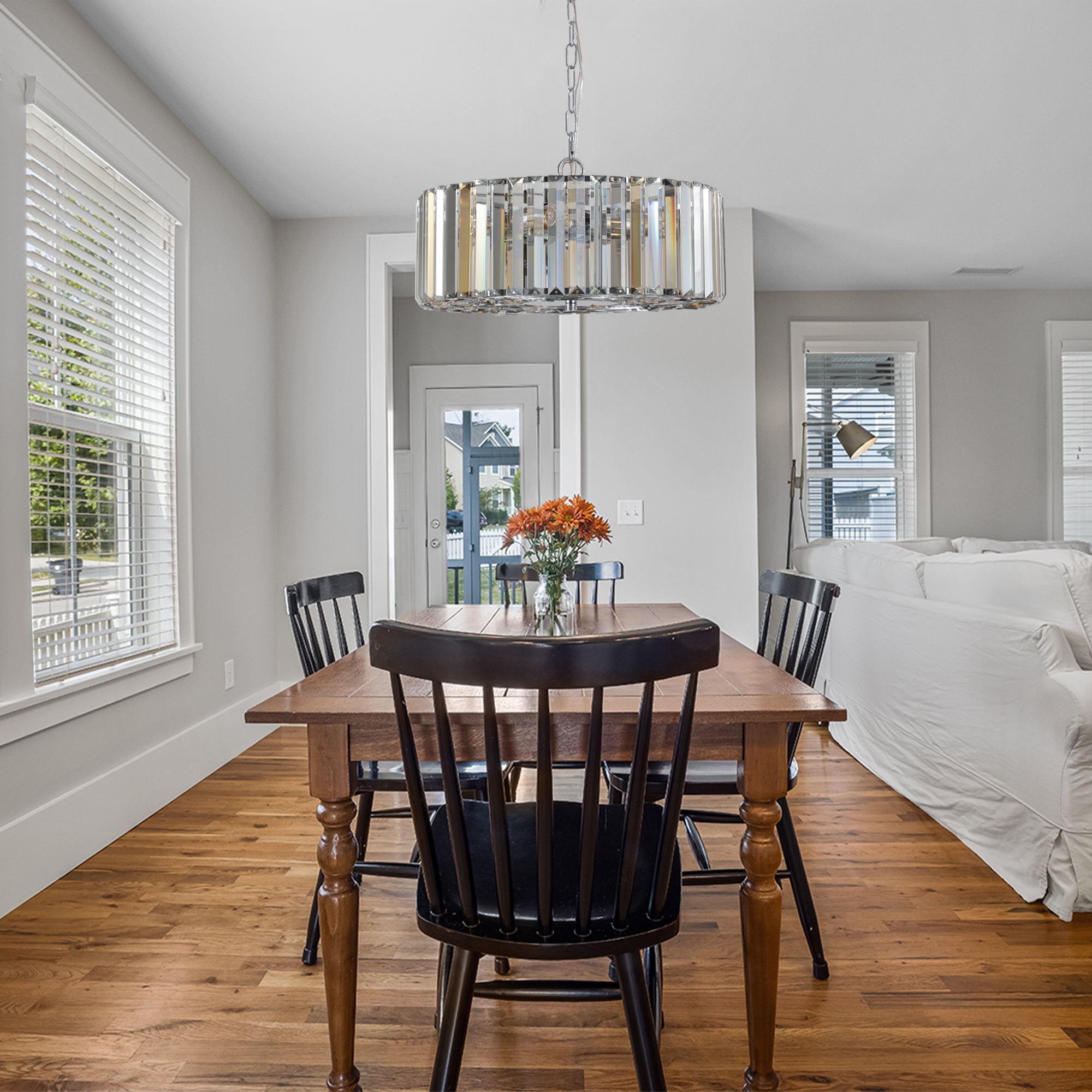 17' Chrome Crystal Pendant Chandelier