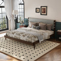 Premium Rubber Wood Platform Bed Frame, King Size with Headboard