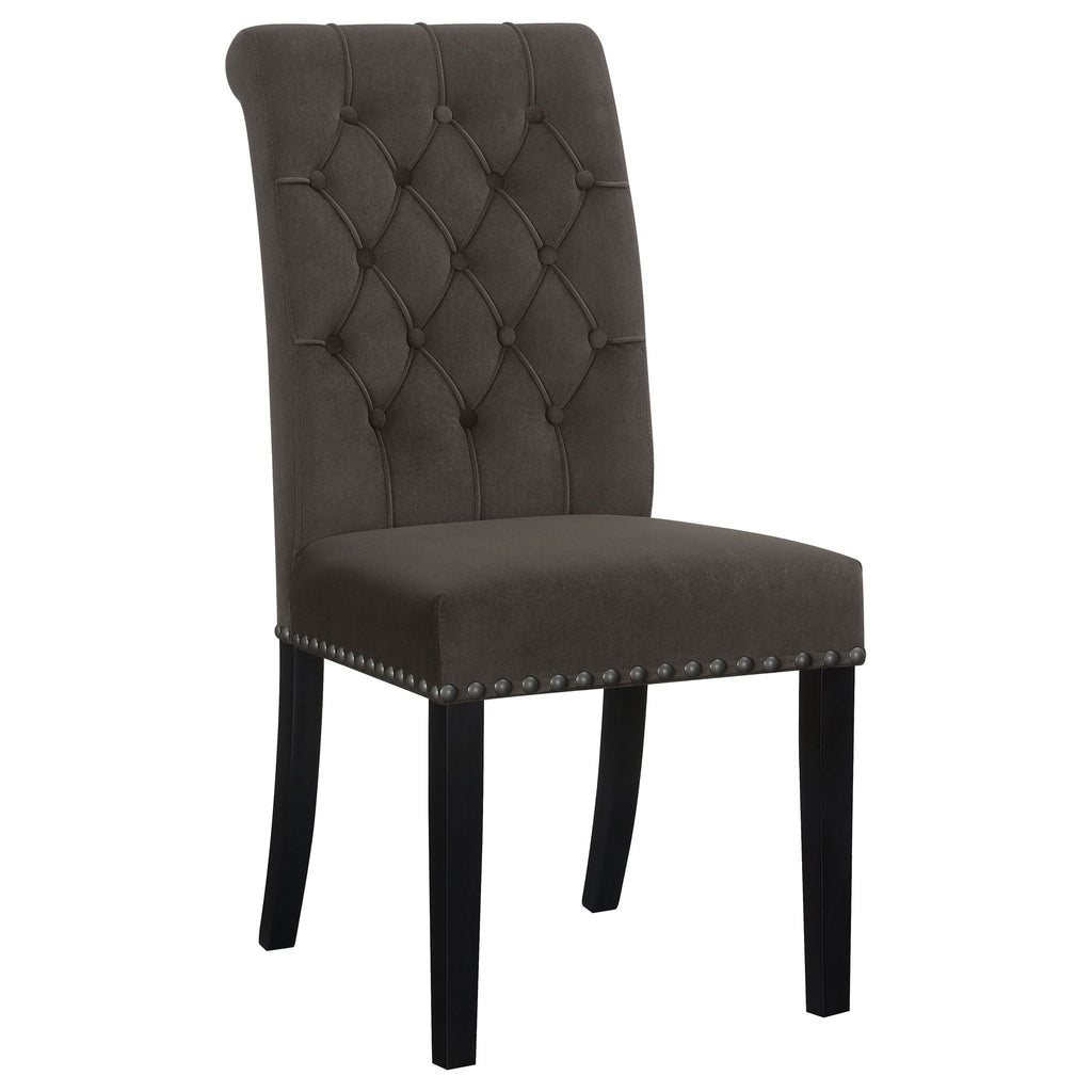 Side Chairs With Tufting Nailhead Trim (Set of 2) - Brown