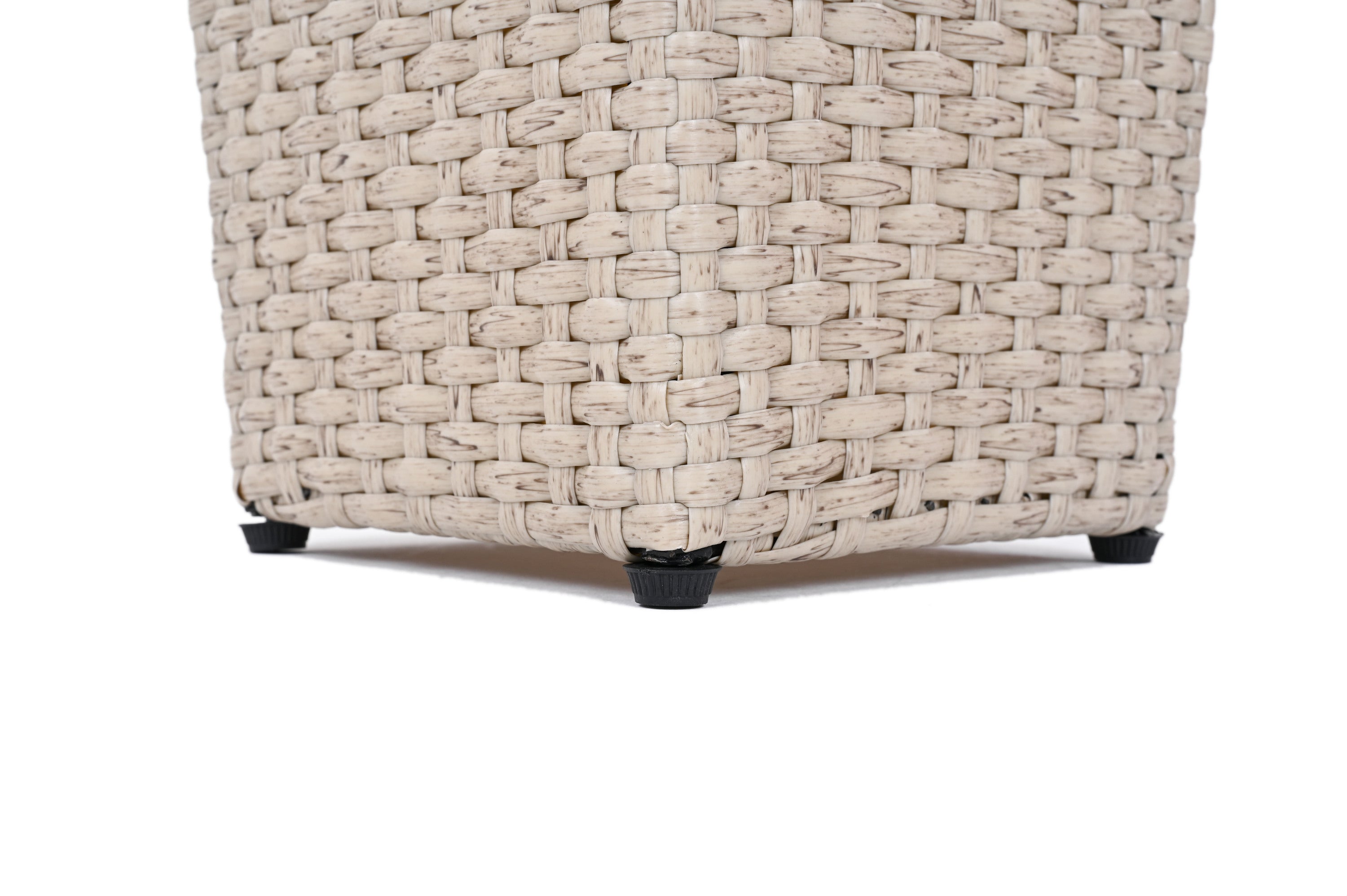 Outdoor PE Wicker Flower Pots, 2-Pcs Set, Beige
