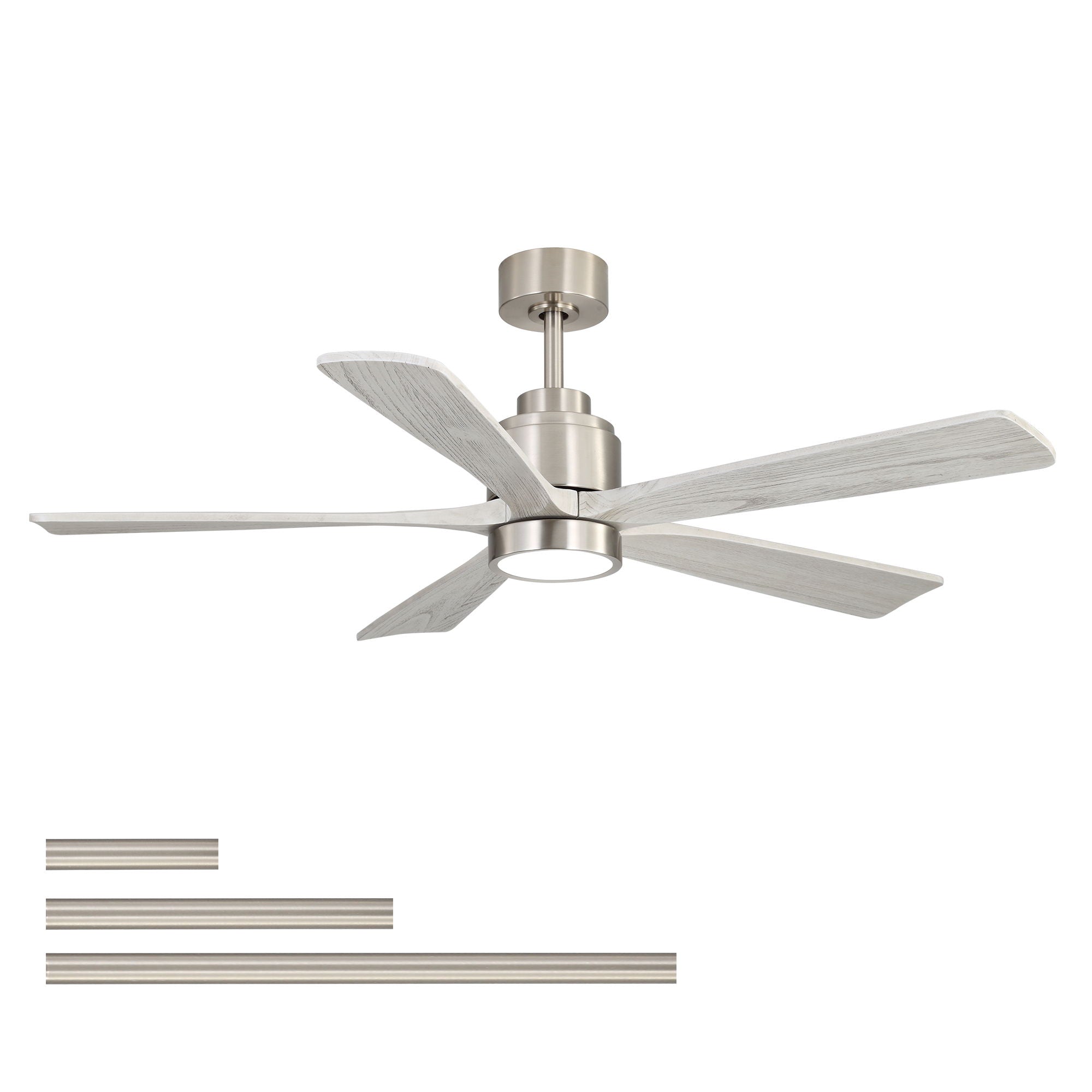 Ultra Quiet Reversible Ceiling Fan With Dimmable LED Light - Brushed Nickel