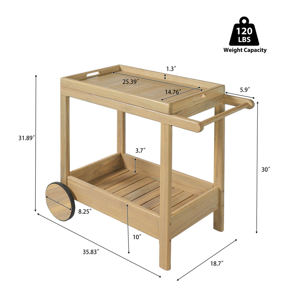 Saratoga Outdoor Rolling Bar Cart