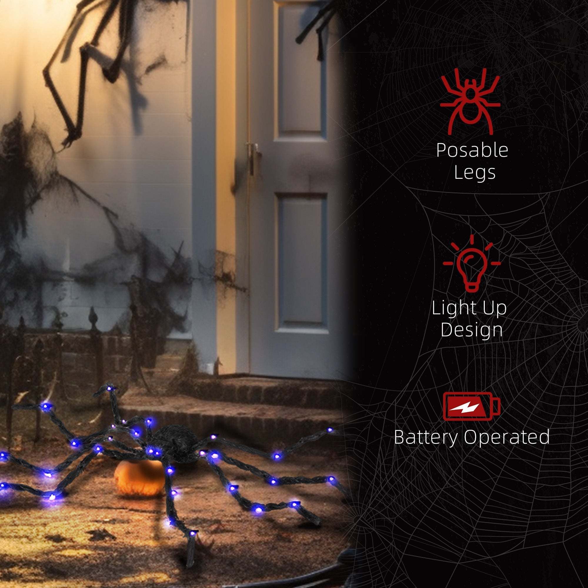 3.25' Illuminated Arachnid Halloween Accent