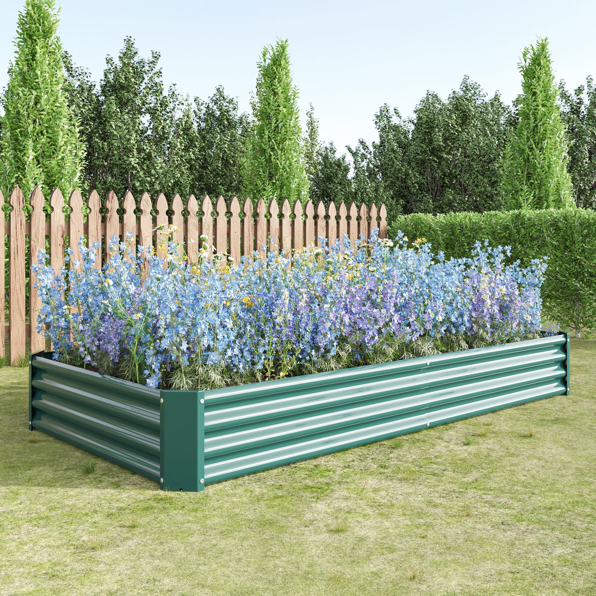 Raised Garden Bed Kit - Metal Raised Bed Garden 7.6x3.7x0.98ft